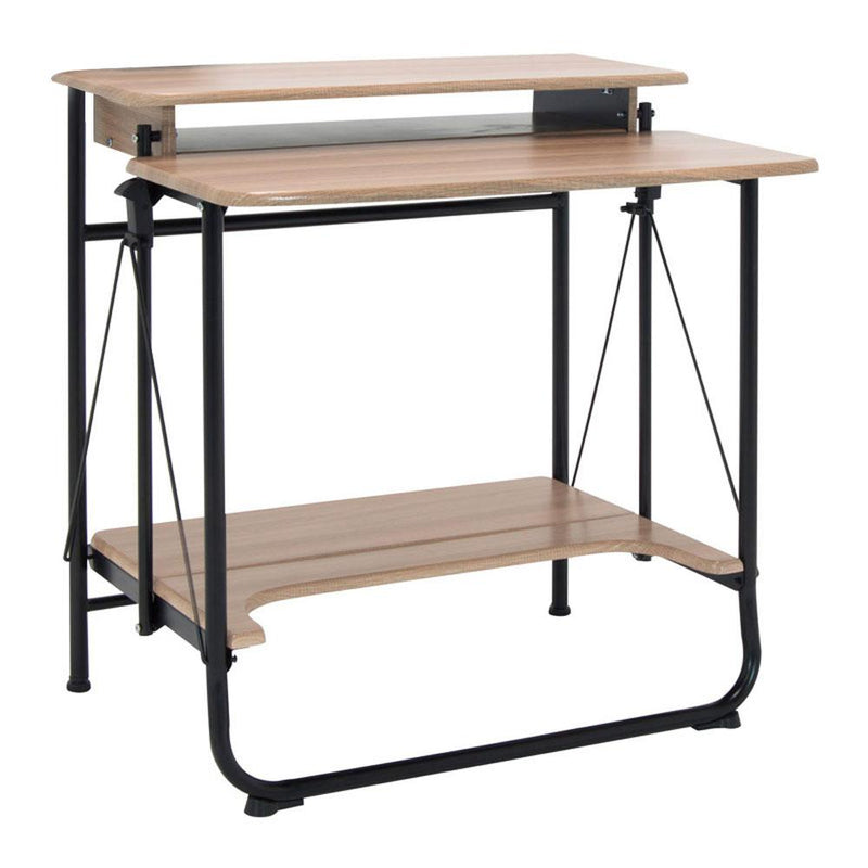 Stow Away Desk, Folding Desk - Black / Driftwood