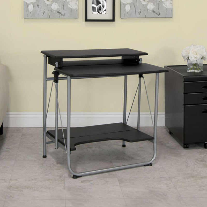 Stow Away Desk, Folding Desk - Silver / Black