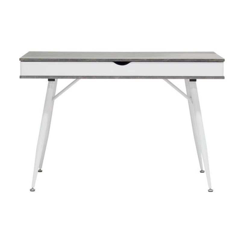Calico Designs Alcove Split Drawer Desk with Device Storage - White/Cement