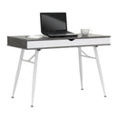 Calico Designs Alcove Split Drawer Desk with Device Storage - White/Cement