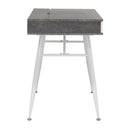 Calico Designs Alcove Split Drawer Desk with Device Storage - White/Cement