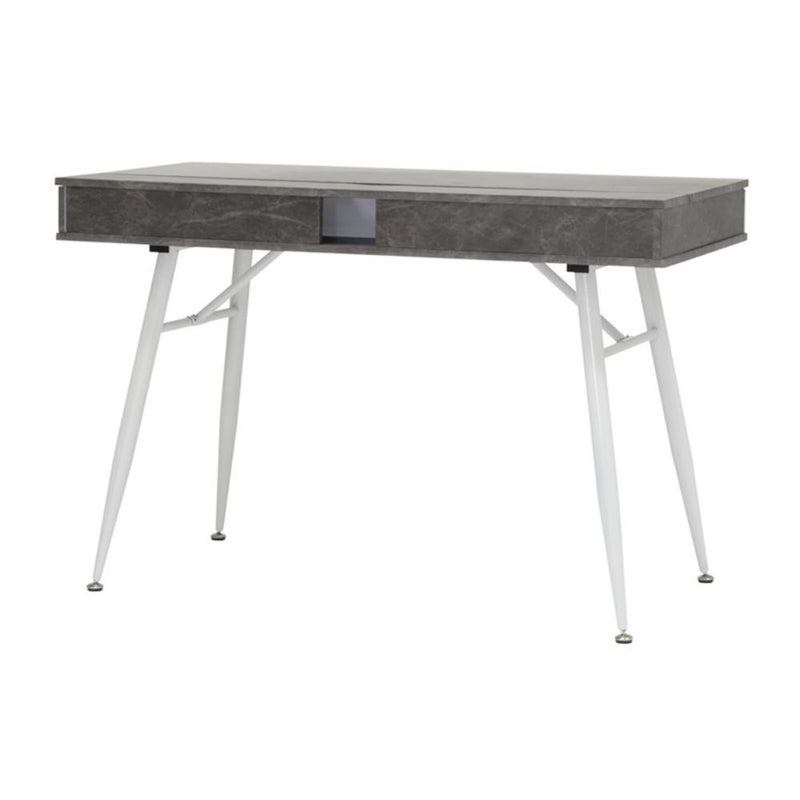 Calico Designs Alcove Split Drawer Desk with Device Storage - White/Cement