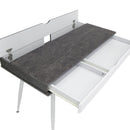 Calico Designs Alcove Split Drawer Desk with Device Storage - White/Cement