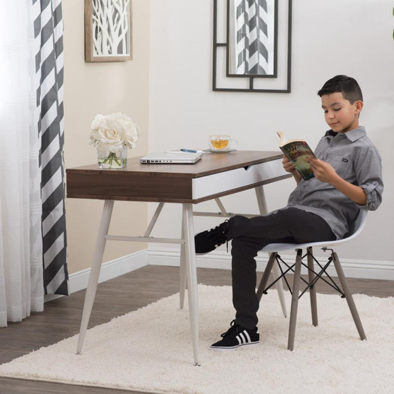 Calico Designs Nook Desk with Multiple Storage Compartments - Graphite/Ashwood