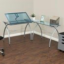 Studio Designs Futura LS WorkCenter with Tilt (Silver/Blue Glass)