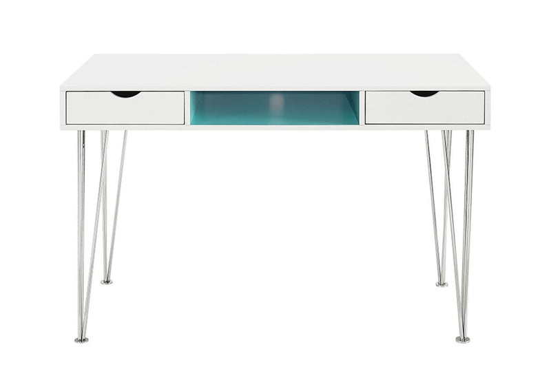 Home Office 48" Wood Chrome Computer Storage Desk - Blue