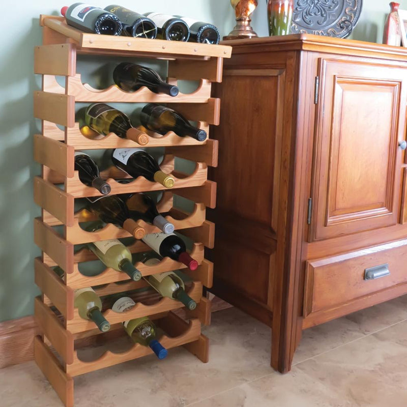 Wooden Mallet 3 Bottle Dakota Wine Rack Mahogany