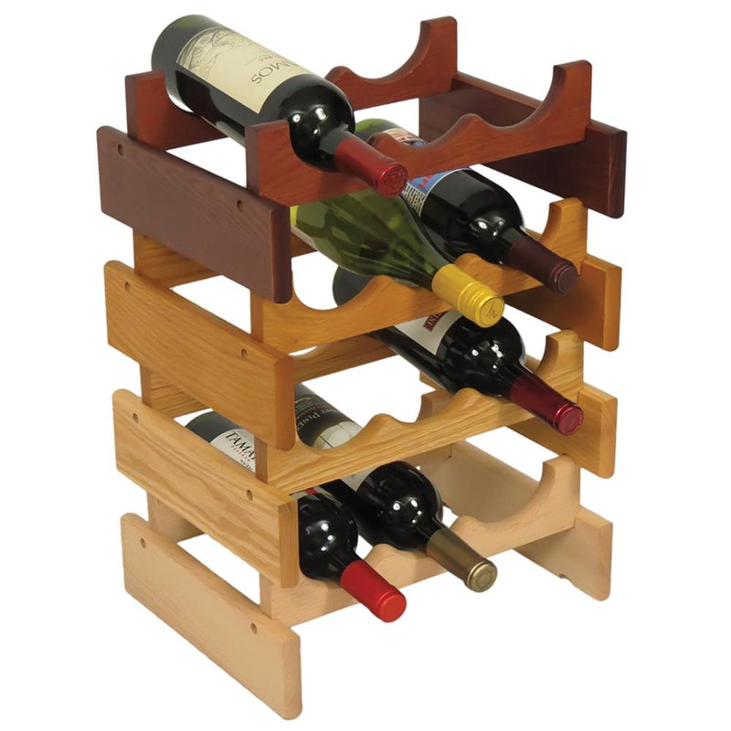 Wooden Mallet 3 Bottle Dakota Wine Rack Mahogany