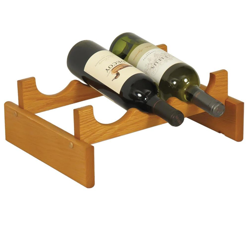 Wooden Mallet 3 Bottle Dakota Wine Rack Medium Oak