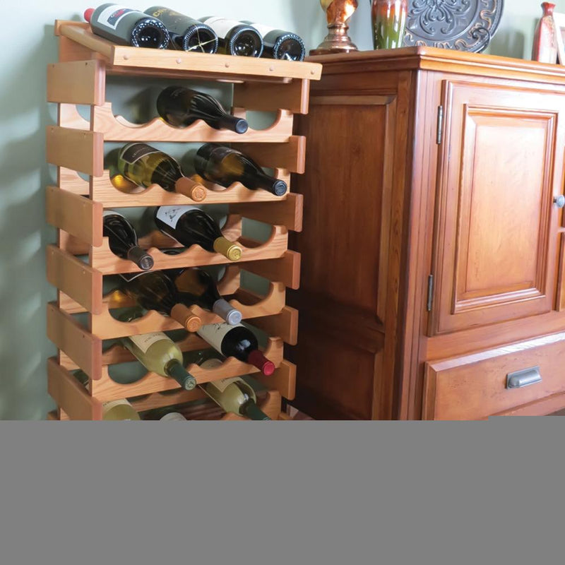 Wooden Mallet 3 Bottle Dakota Wine Rack Unfinished