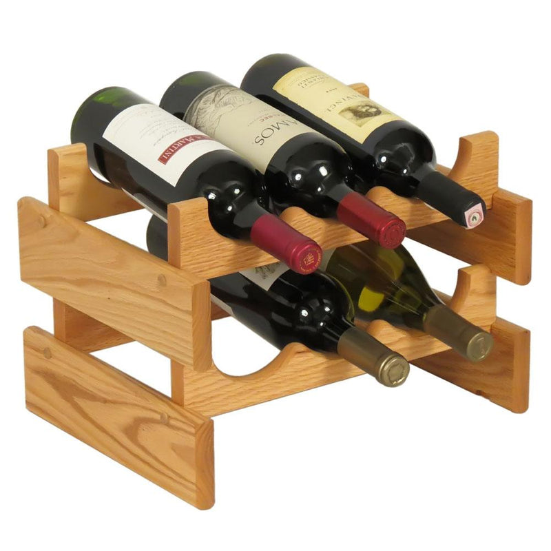 Wooden Mallet 6 Bottle Dakota Wine Rack Light Oak