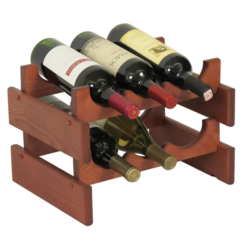 Wooden Mallet 6 Bottle Dakota Wine Rack Mahogany