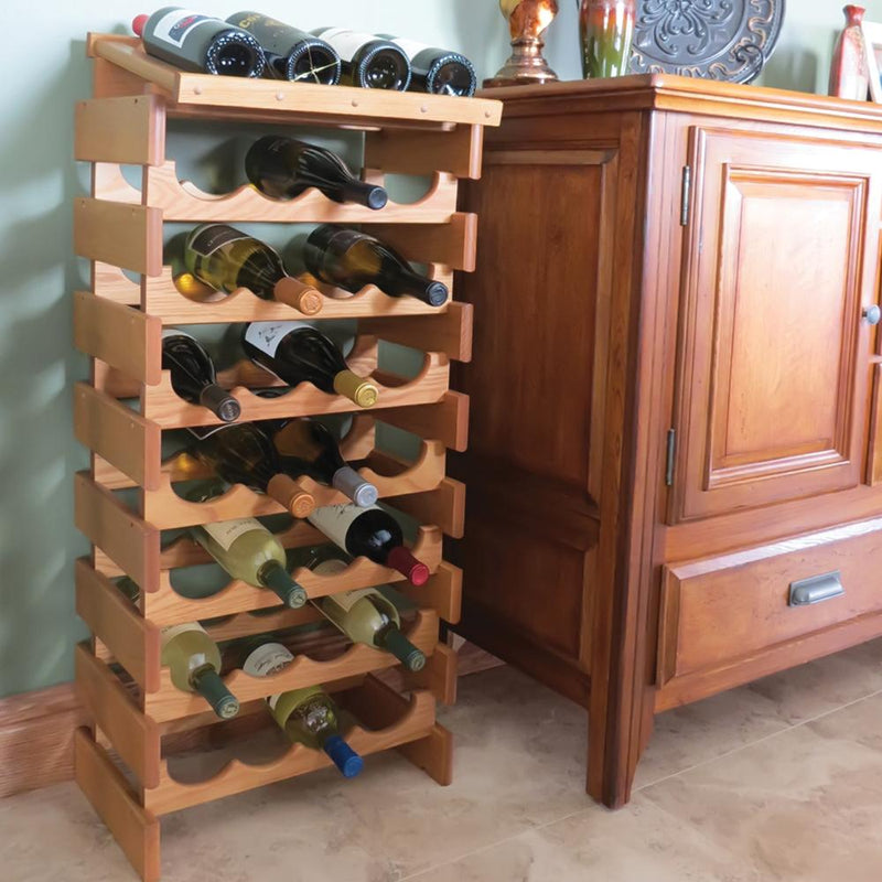 Wooden Mallet 6 Bottle Dakota Wine Rack Medium Oak