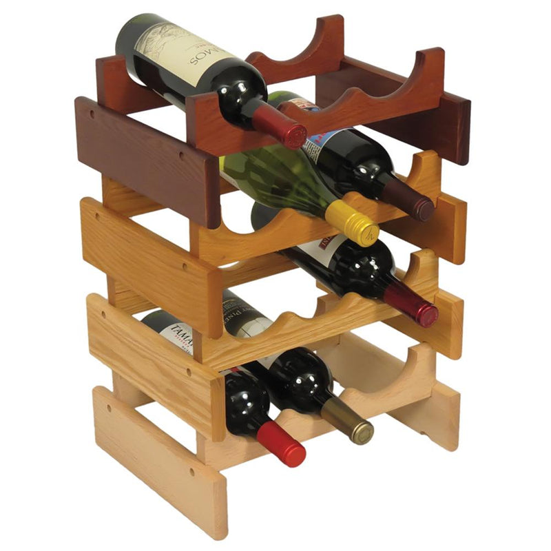 Wooden Mallet 6 Bottle Dakota Wine Rack Unfinished