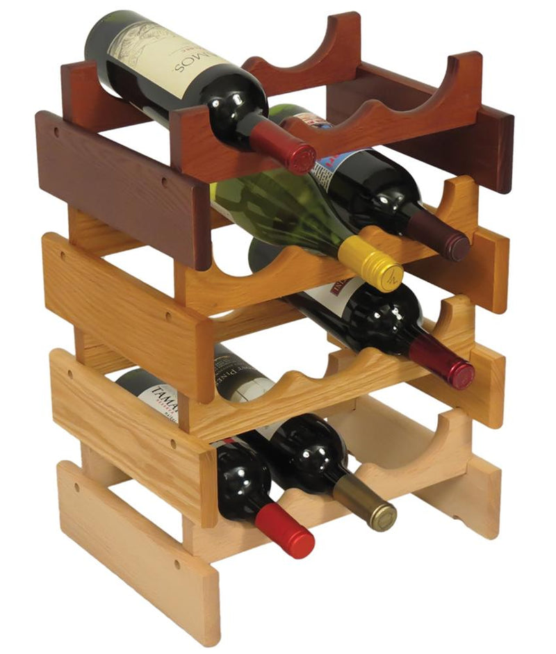 Wooden Mallet 9 Bottle Dakota Wine Rack Unfinished