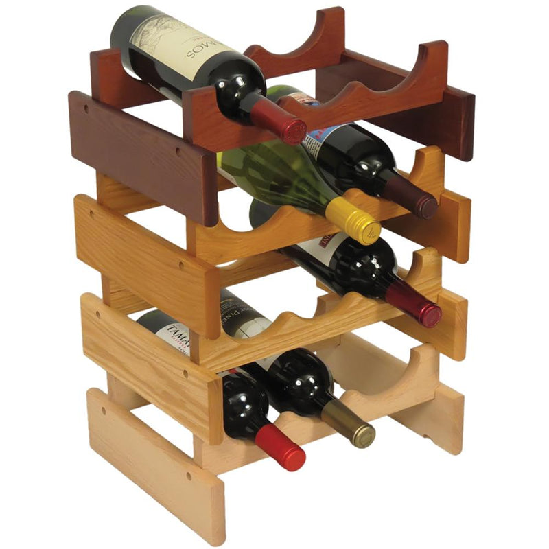 Wooden Mallet 15 Bottle Dakota Wine Rack Medium Oak