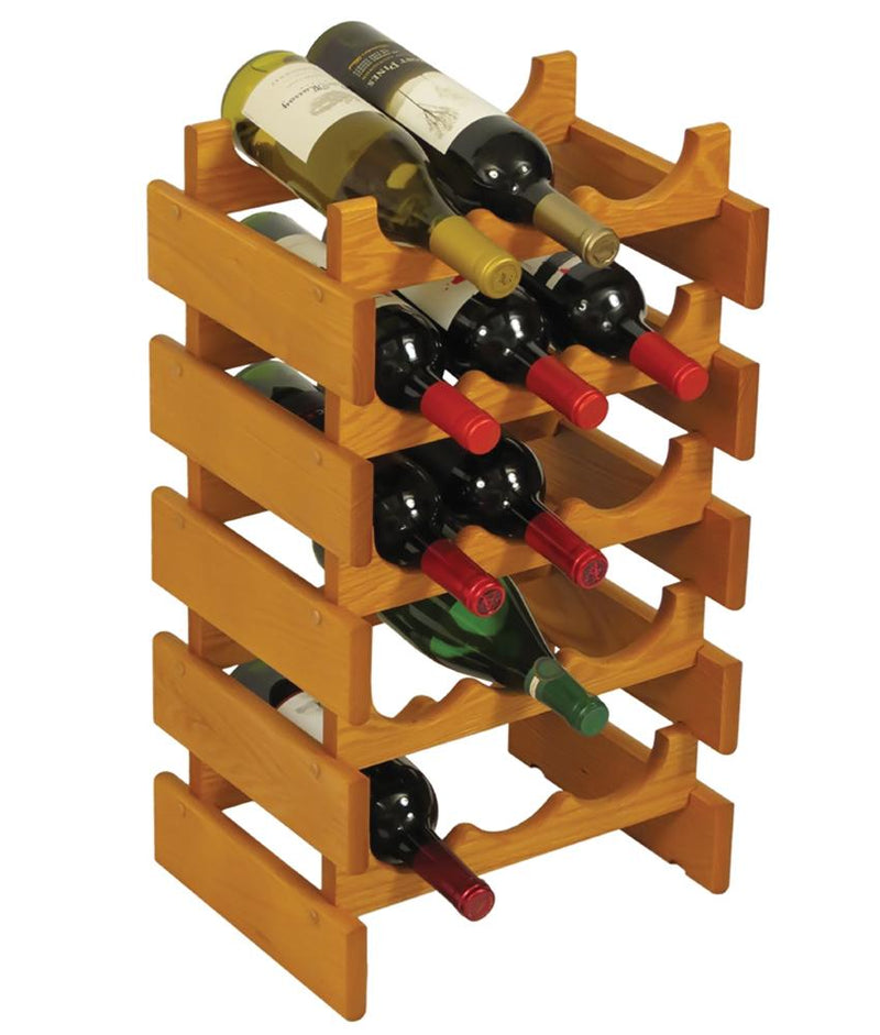 Wooden Mallet 15 Bottle Dakota Wine Rack Medium Oak