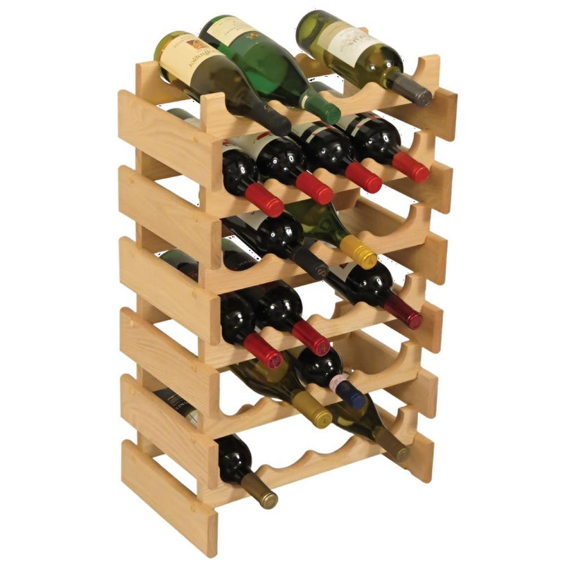 Wooden Mallet 24 Bottle Dakota Wine Rack Unfinished