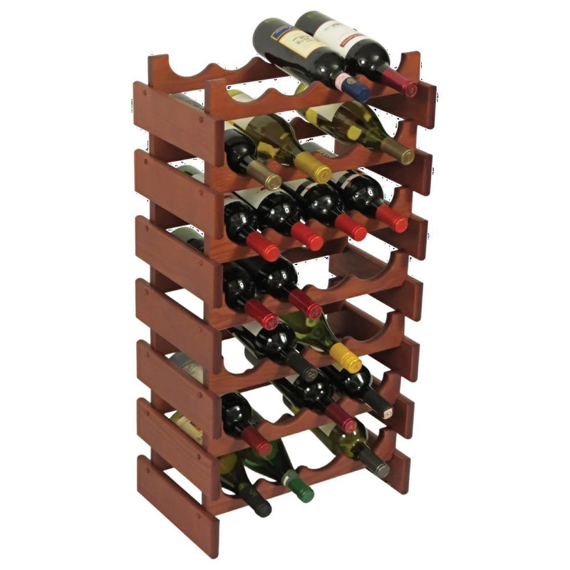 Wooden Mallet 28 Bottle Dakota Wine Rack Mahogany