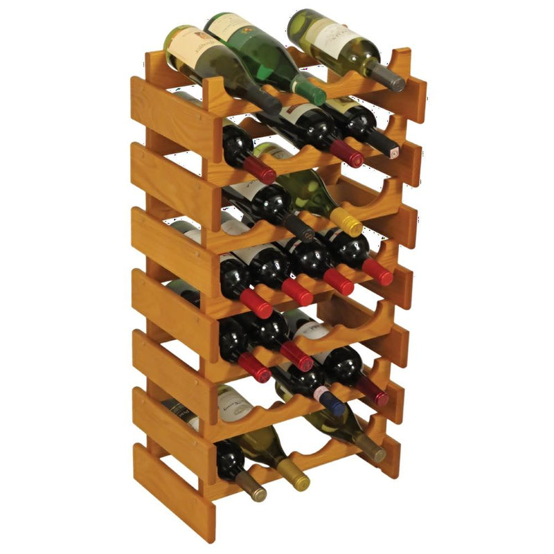 Wooden Mallet 28 Bottle Dakota Wine Rack Medium Oak