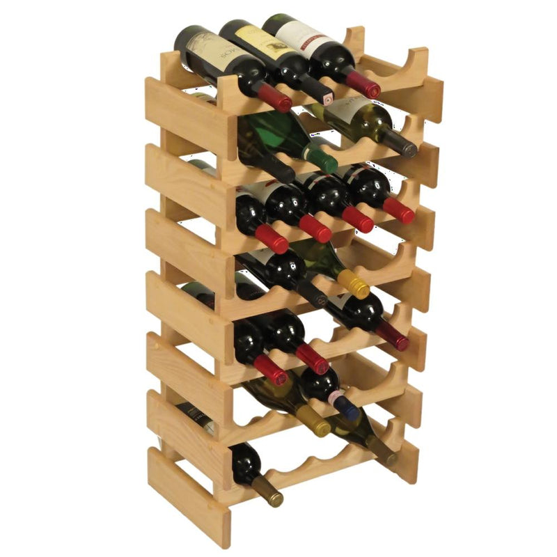 Wooden Mallet 28 Bottle Dakota Wine Rack Unfinished