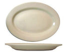 ITI RO-14 12.5" x 9" Roma White Platter With Rolled Edging