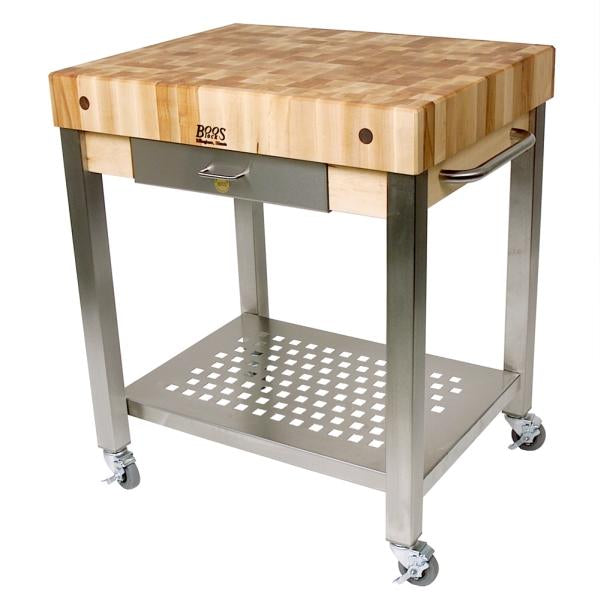 John Boos CUCT14 4" Rock Maple Top Cucina Technica Cart