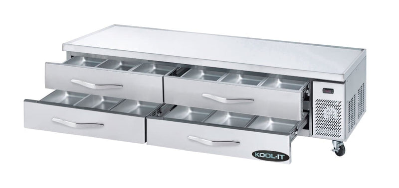Kool-It KCB-96-4M Refrigerated 96" Chef Base - Accommodates up to 4" Deep Pans