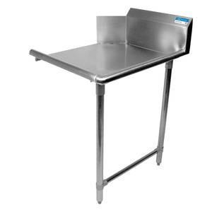 BK Resources BKCDT-48-R 48" Right Stainless Steel Clean Dish Table with Galvanized Legs