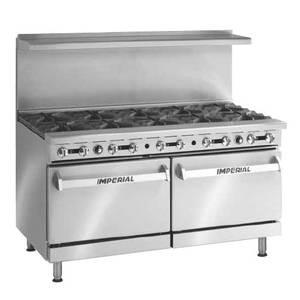 Imperial Range IR-10 60" Gas Restaurant Range w/10 Burners and Two 26-1/2" Ovens