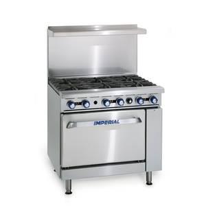 Imperial Range IR-6-C 36" Commercial Gas 6 Burner Range w/ 26-1/2" Convection Oven