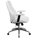 Flash Furniture BT-90068M-WH-GG Mid-Back White Leather Executive Swivel Office Chair