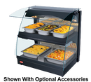 Hatco Glo-Ray™ Curved Merchandising Warmer Humidified Bottom Shelf 26"W Mirrored Glass Back Panel