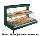 Hatco Glo-Ray® Designer Countertop Curved Glass Heated Display Case With Humidity 45.5"W Dual Shelves Stainless Steel