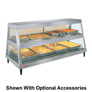 Hatco Glo-Ray® Countertop Heated Glass Display Case 58.5"W Dual Shelves Stainless Steel & Aluminum Construction