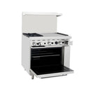 Omega ATO-2B24G Natural Gas 2 Burners with 24" Griddle Stove Top Range
