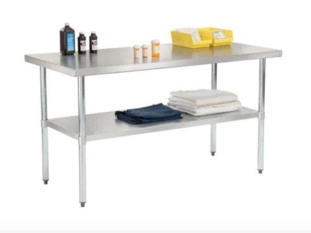 Omega ECONOMY 18 Ga. (1.2mm) Stainless Steel Work Tables - Various Sizes