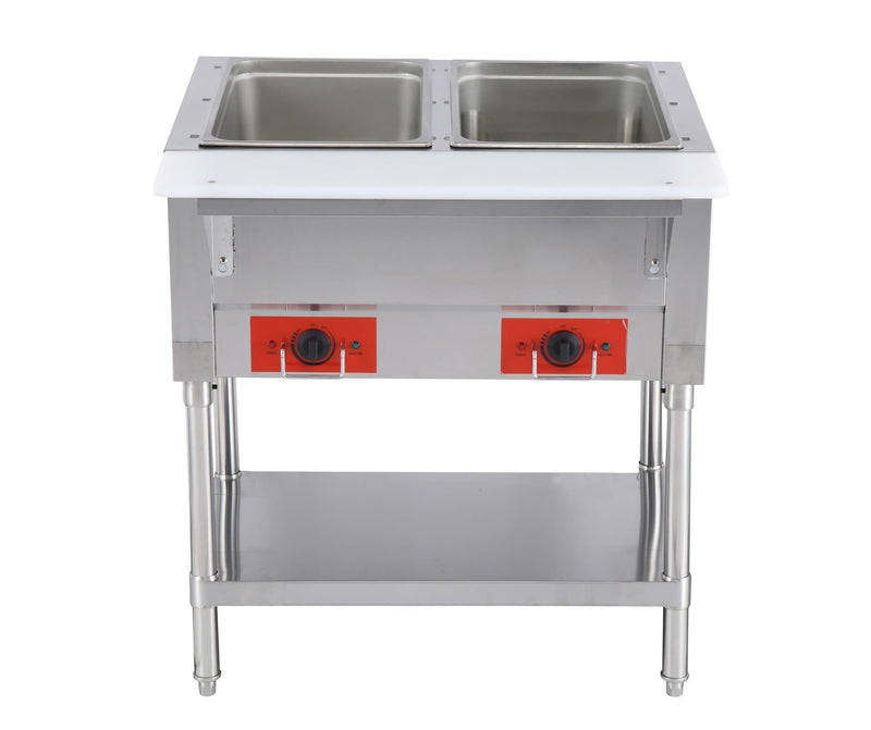 Omega FZ-06B Electric 2 Well Steam Table - 120V, NO WATER REQUIRED