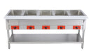 Omega FZ-06E Electric 5 Well Steam Table - 208-240V, NO WATER REQUIRED