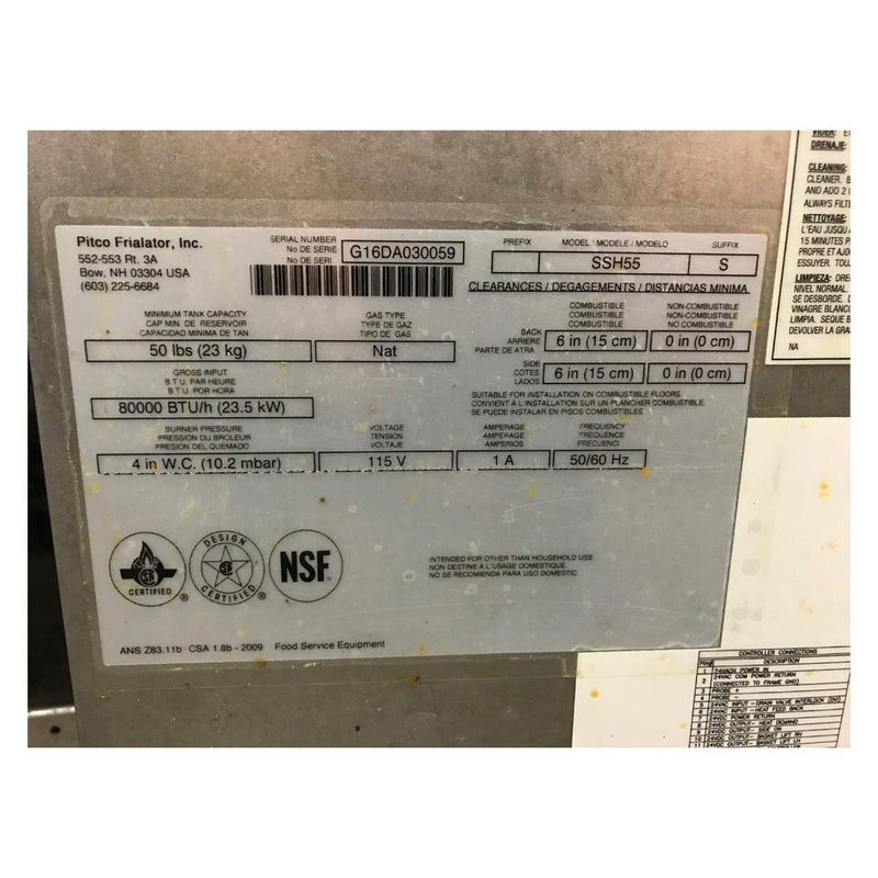 Pitco SSH55-3FD Multiple Battery Fryer