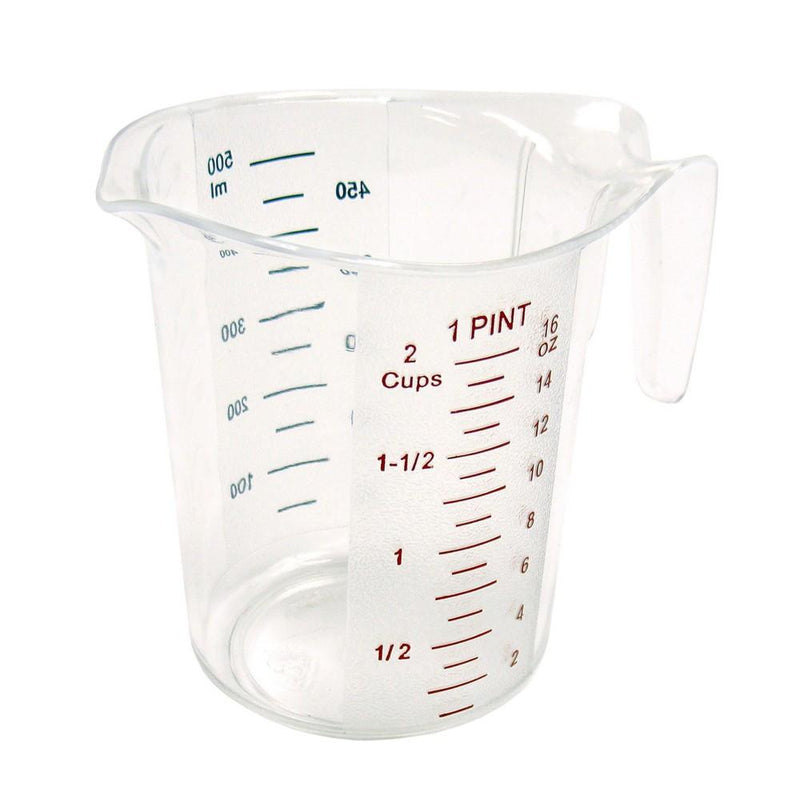 Winco PMCP-50 1 Pt Polycarbonate Measuring Cup - Quarts and Liters Marking