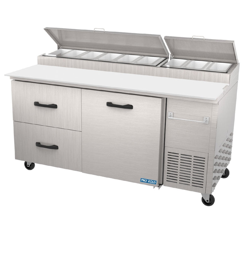 Pro Kold PPT-67-21 Single Door 2 Drawer  67" Pizza Prep Table