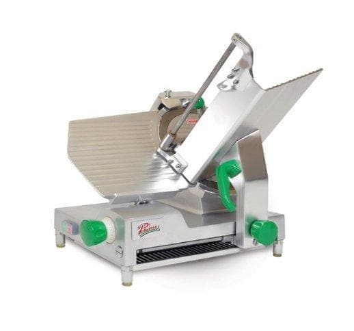 Primo PS-12D Manual Aluminum Meat Slicer - 12” Blade, 1/2 HP, Belt Drive