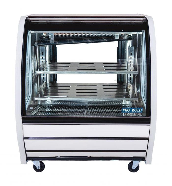 Pro-Kold DDC-40 Curved Glass 40" Refrigerated Deli Case - Available in White, Black or S/S Finish
