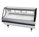 Pro-Kold MCSC-80-W Curved Glass 79" Refrigerated Fresh Meat Display Case - SELF-CONTAINED CONDENSING UNIT