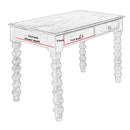 2 Drawer Classic Wooden Desk with Turned Leg Support, Distressed Brown