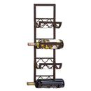 Benzara Metal Wall Wine Rack with 4 Bottle Holders