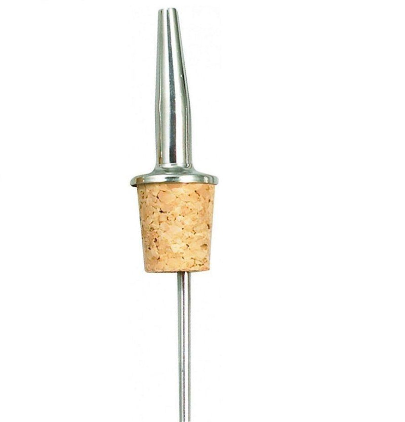 Winco PPM-5 Liquor Pourer Metal Tapered Spout Natural Cork