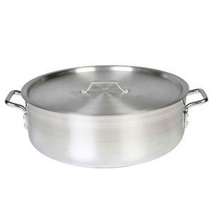 Thunder Group ALSKBP004 20 Qt Aluminum Brazier Pot & Lid Mirror Finish