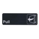 Winco SGN-302 Black 3" X 9" Information Sign with Symbol - Imprint "Pull"